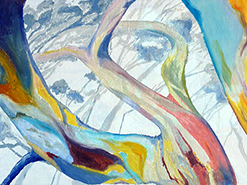 Roswita Busskamp painting Eucalyptus Trunks